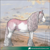 Horse Color:Watercolor Silver Amber Champagne Dun Splash Tobiano 
