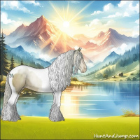 Horse Color:Watercolor Silver Blue Roan Pearl Tobiano