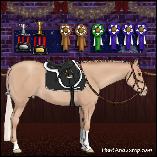 Horse Color:Silver Classic Champagne Sabino Tobiano Varnish