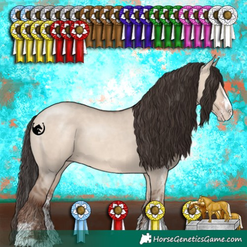 Horse Color:White Spotted Sable Champagne Dun Splash 