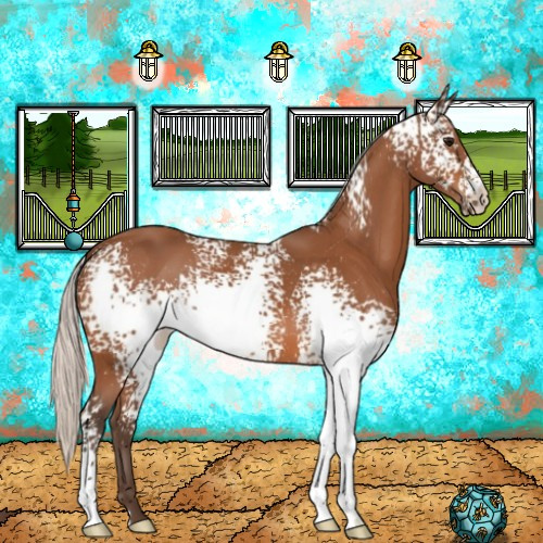 Horse Color:White Spotted Silver Bay 