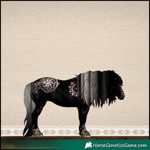 Horse Color:Void Chocolate Silver Brown Ice Dun Sabino 