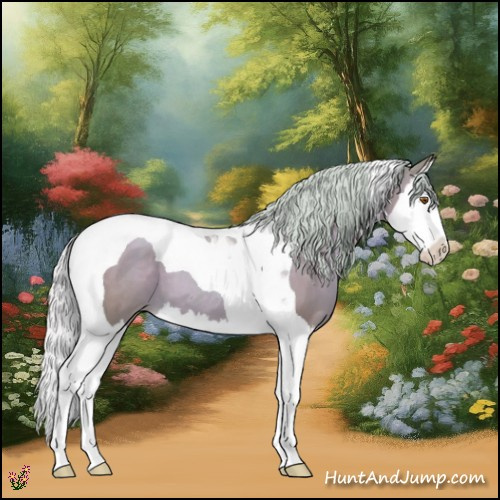 Horse Color:Watercolor Silver Black Pearl Splash Tobiano
