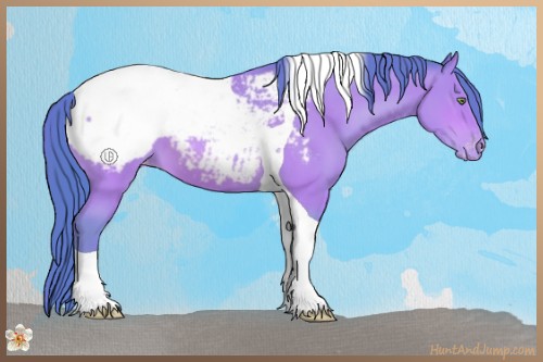 Horse Color:Watercolor Amber Champagne Tobiano Snowcap 
