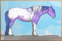 Horse Color:Watercolor Amber Champagne Tobiano Snowcap 