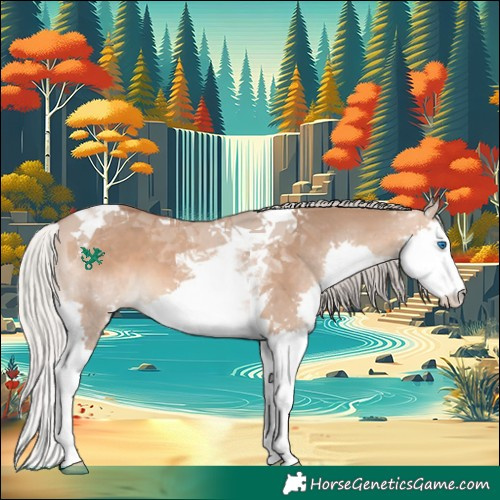 Horse Color:Silver Brown Dun Splash Tobiano 