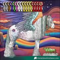 Horse Color:Watercolor White Spotted Brown Pearl Splash Tobiano Snowflake Varnish 