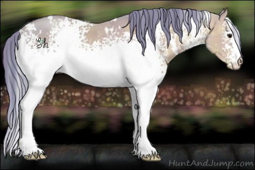 Horse Color:Watercolor White Spotted Black Ice Pearl 