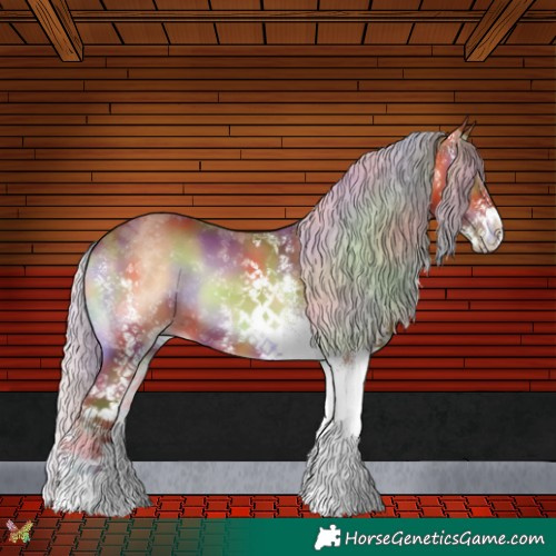 Horse Color:Nacre White Spotted Silver Bay Onyx