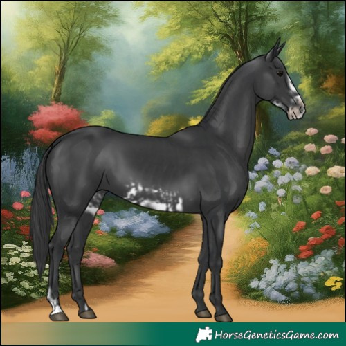 Horse Color:Black  and Black Frame 