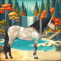 Horse Color:White Spotted Bay Dun