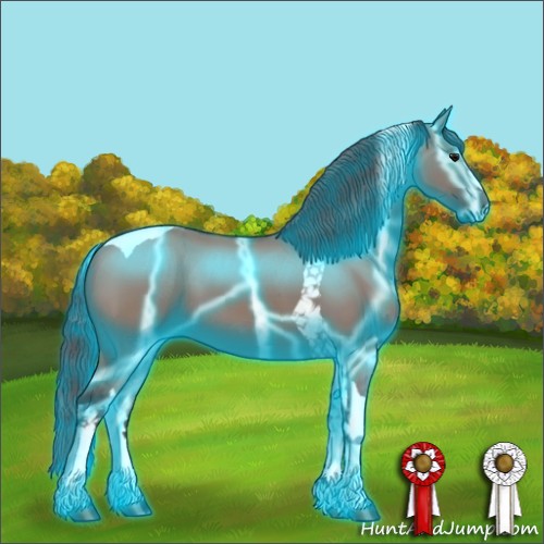 Horse Color:Thunderstruck Chocolate Grullo Sabino Tobiano