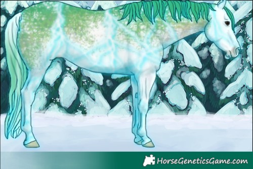 Horse Color:Thunderstruck Watercolor White Spotted Brown Ice Splash