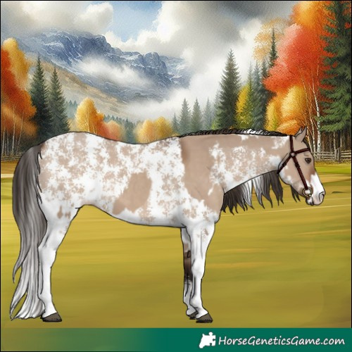 Horse Color:White Spotted Liver Red Dun Sabino and Liver Red Dun Sabino