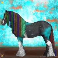 Horse Color:Painted White Spotted Black