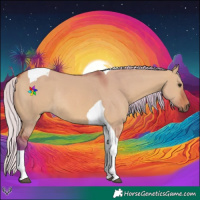 Horse Color:Watercolor Silver Bay Dun Tobiano Rabicano 