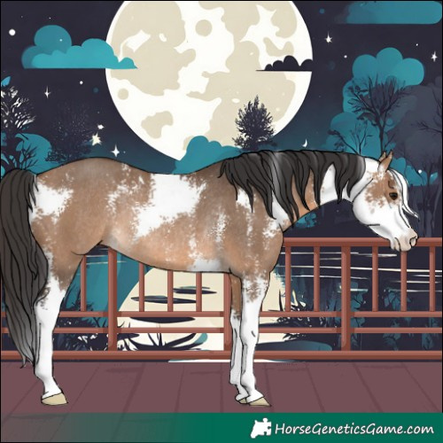 Horse Color:Brown Dun Sabino Rabicano