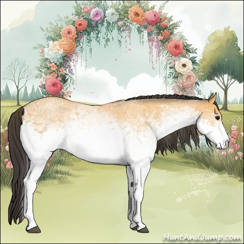 Horse Color:White Spotted Buckskin Roan Rabicano 