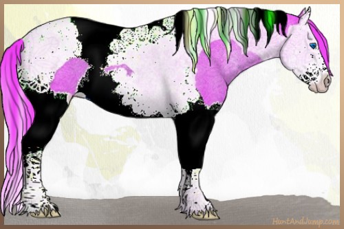 Horse Color:Watercolor Liver Chestnut Ice Splash Tobiano Rabicano 