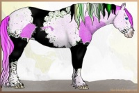 Horse Color:Watercolor Liver Chestnut Ice Splash Tobiano Rabicano 