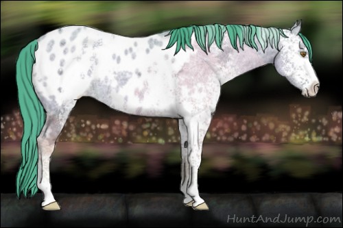 Horse Color:Watercolor White Spotted Classic Champagne Ice Sabino Near Leopard 