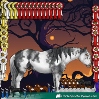 Horse Color:White Spotted Black Frame