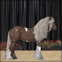 Horse Color:White Spotted Silver Black Tobiano 