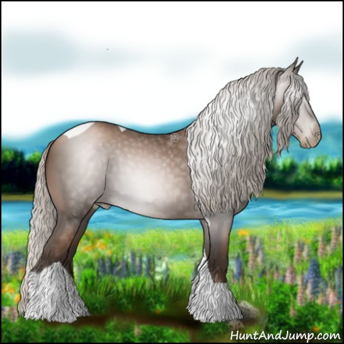 Horse Color:Gray Silver Blue Roan Pearl Tobiano 
