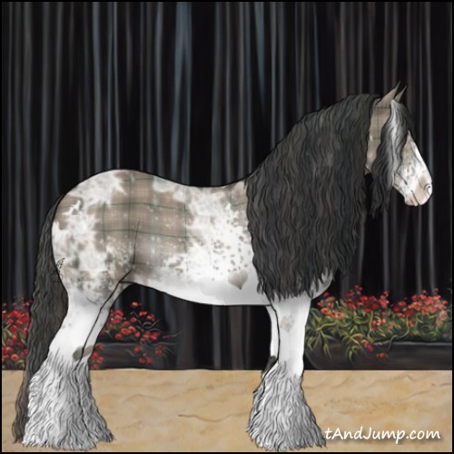 Horse Color:Plaid  White Spotted Grullo Ice 