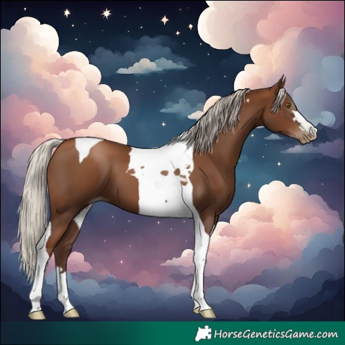 Horse Color:Gray Silver Black Pearl Tobiano
