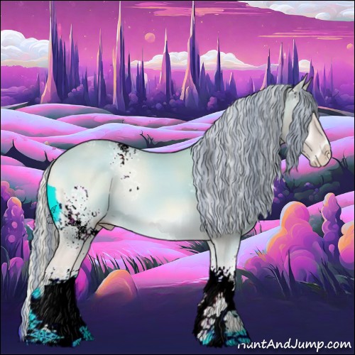 Horse Color:Painted White Spotted Cremello Onyx Tobiano 