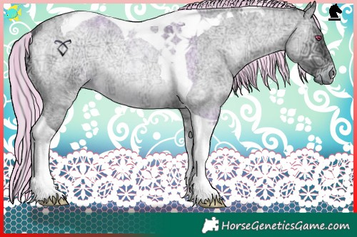 Horse Color:Painted Silver Brown Chinchilla Ice Roan Onyx Tobiano