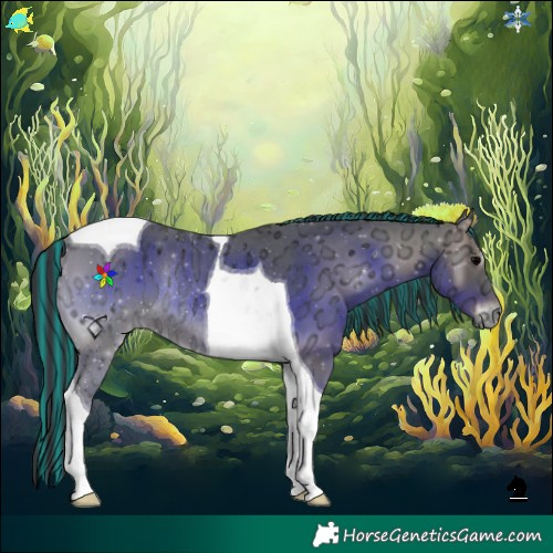 Horse Color:Painted Blue Onyx Ice Tobiano Rabicano 