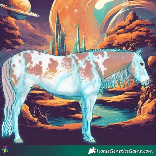 Horse Color:Thunderstruck Watercolor White Spotted Chestnut