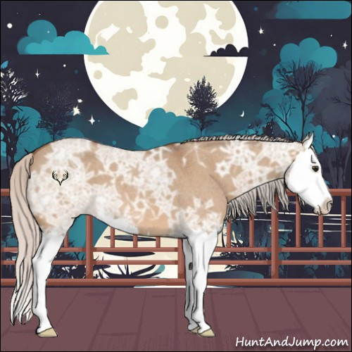 Horse Color:Silver Bay Ice Roan Dun Sabino Splash 