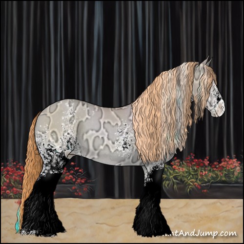Horse Color:White Spotted Buckskin Ice Pearl Onyx Rabicano 
