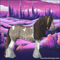 Horse Color:Plaid Bay Ice Dun Tobiano Rabicano