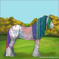 Horse Color:Painted Watercolor Black Ice Blanket 