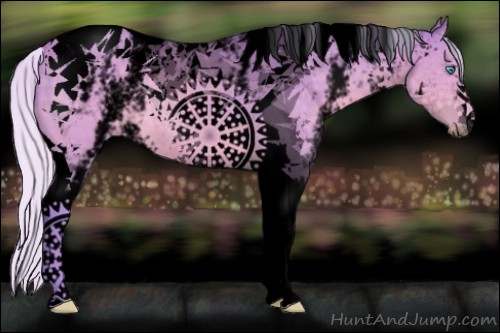 Horse Color:Void Watercolor White Spotted Silver Perlino Tobiano 