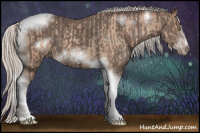 Horse Color:Silver Classic Champagne Roan Tobiano Frame  and Silver Black Sabino Tobiano Frame 