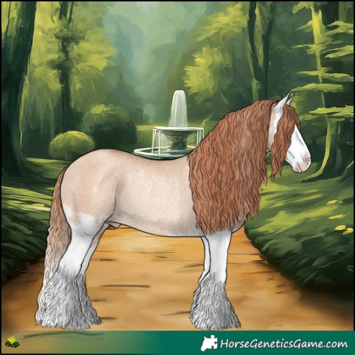 Horse Color:White Spotted Gold Champagne Dun Splash Rabicano 