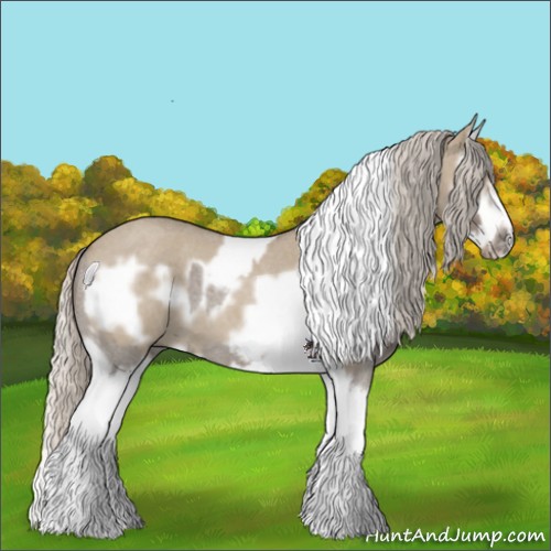 Horse Color:Silver Grullo Roan Splash Tobiano Frame  and Silver Grullo Roan Splash Frame 