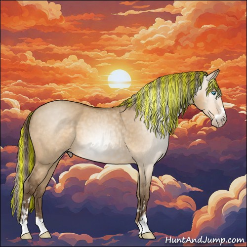 Horse Color:Gray Painted Perlino Dun Sabino