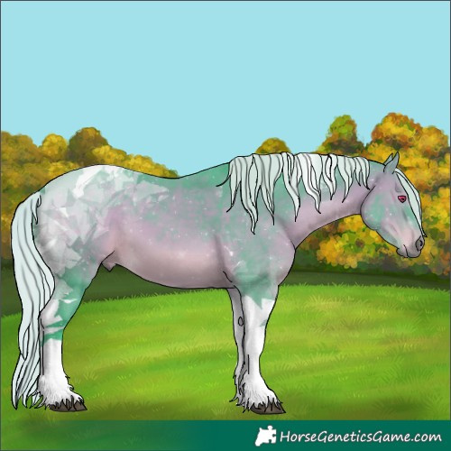 Horse Color:Watercolor Silver Bay Chinchilla Tobiano 