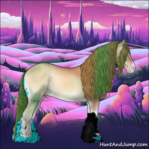 Horse Color:Gold Champagne Onyx Sabino Tobiano 