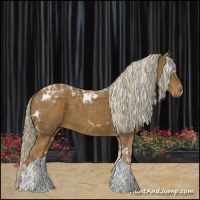 Horse Color:Chocolate Palomino Tobiano Rabicano