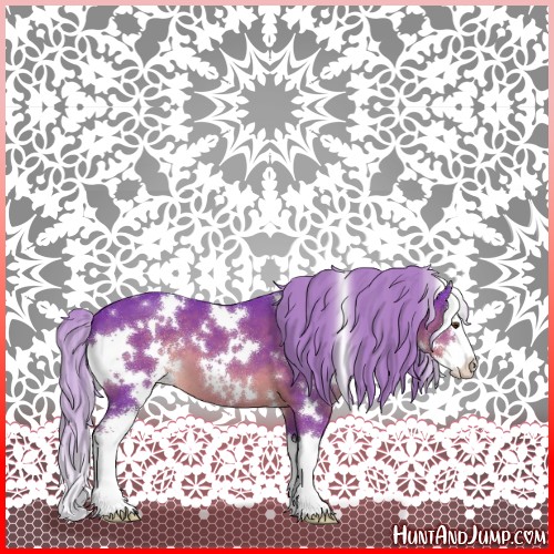 Horse Color:Watercolor White Spotted Liver Chestnut Mushroom Sabino Splash 