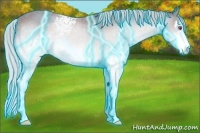 Horse Color:Thunderstruck White Spotted Chocolate Silver Brown Chinchilla Sabino 