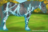 Horse Color:Thunderstruck White Spotted Midnight Black Ice Pearl Varnish 