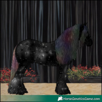 Horse Color:Void Nacre Red Dun Ice Tobiano Near Leopard 